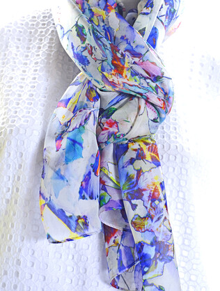 SILK CHIFFON SCARF: Cloudehill Seasons
