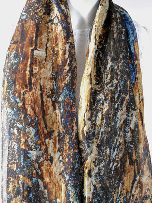 SILK CHIFFON SCARF: Eucalyptus Bark.