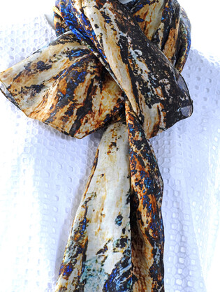 SILK CHIFFON SCARF: Eucalyptus Bark.