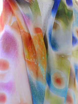 SILK CHIFFON SCARF: Gumnuts