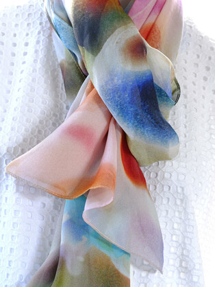 SILK CHIFFON SCARF: Gumnuts