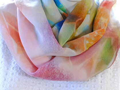 SILK CHIFFON SCARF: Gumnuts