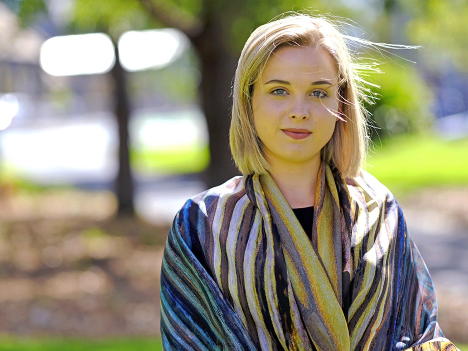 SILK CHIFFON SCARF: Waves