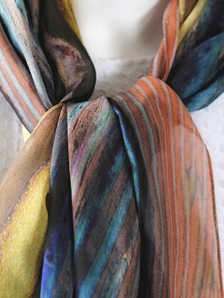 SILK CHIFFON SCARF: Waves