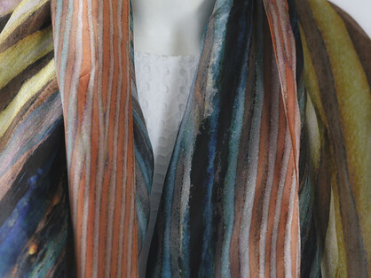 SILK CHIFFON SCARF: Waves