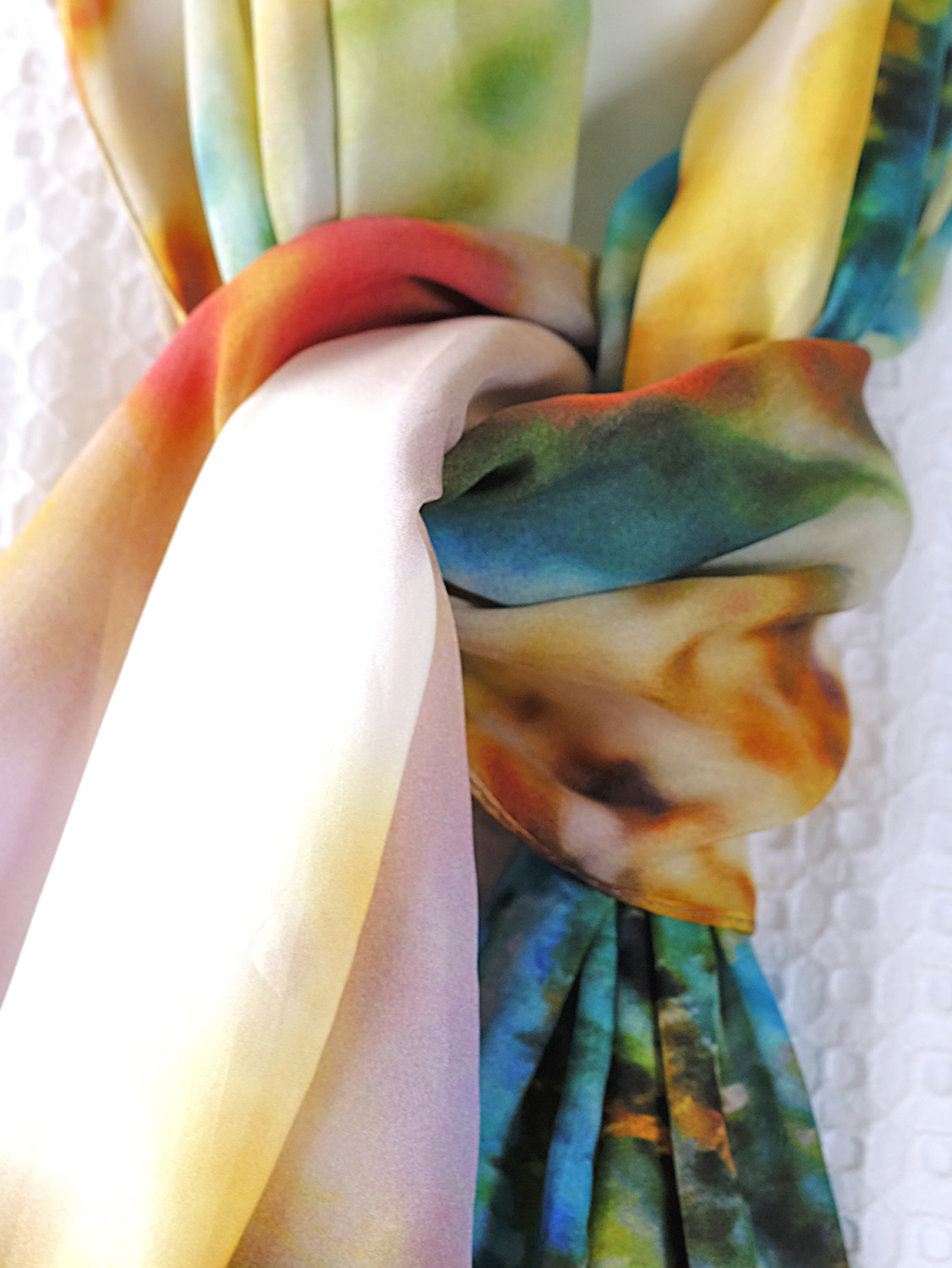 SILK CHIFFON SCARF: Spiral Shell