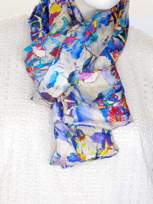 SILK TWILL SCARF: Cloudehill Seasons-TW
