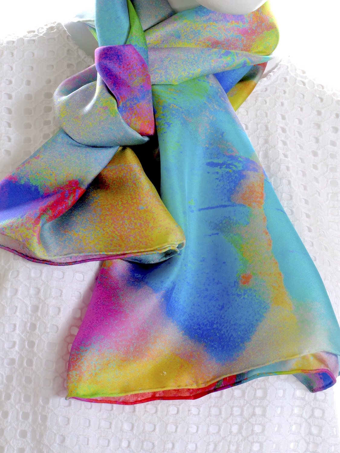 SILK TWILL SCARF: Opal
