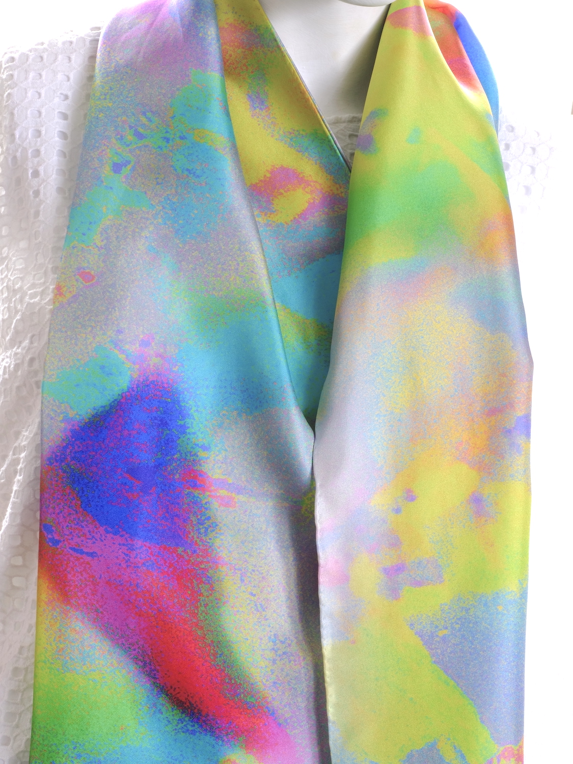SILK TWILL SCARF: Opal