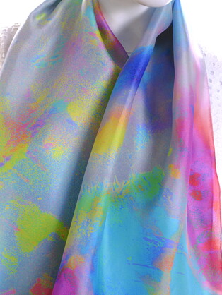 SILK TWILL SCARF: Opal