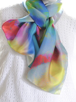 SILK TWILL SCARF: Opal