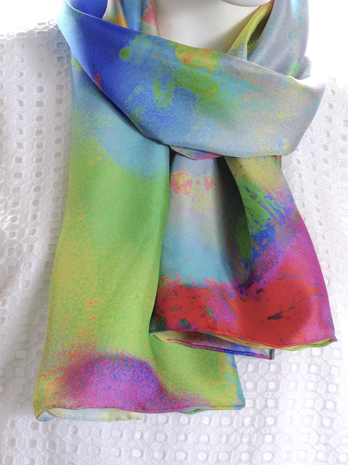 SILK TWILL SCARF: Opal
