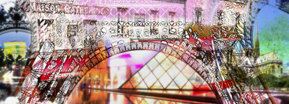 SILK CHIFFON SCARF: Paris Montage