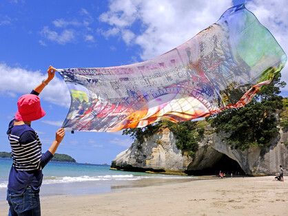 SILK CHIFFON SCARF: Paris Montage