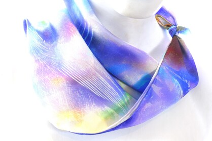 SILK TWILL MINI SCARF: Fairy Wren
