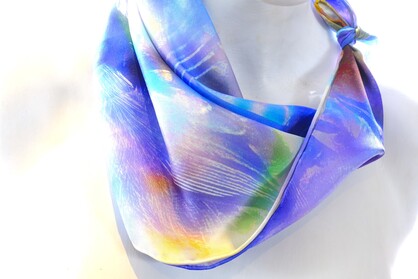 SILK TWILL MINI SCARF: Fairy Wren
