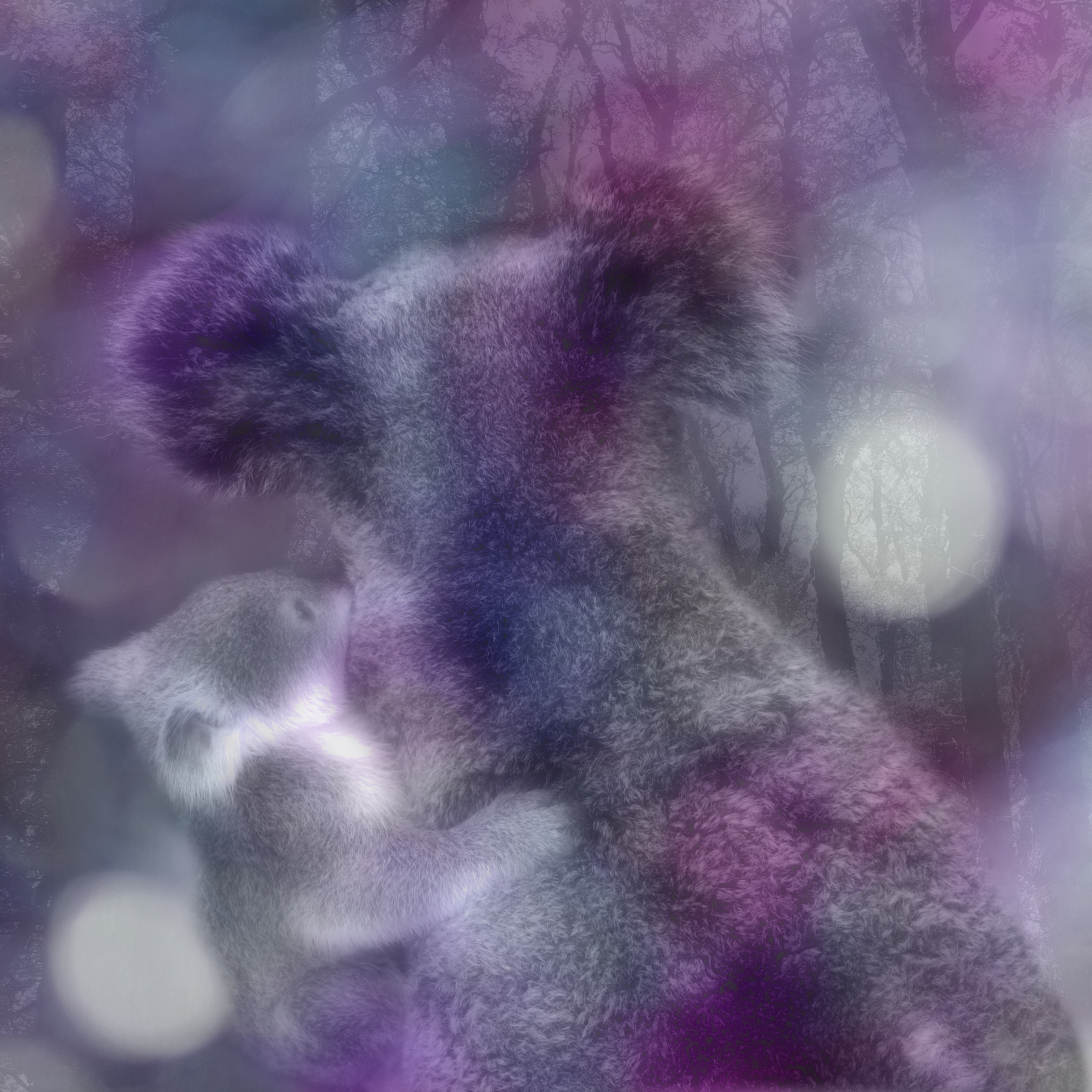 SILK TWILL MINI SCARF: Koala and Joey 2