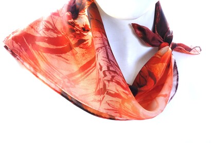 SILK TWILL MINI SCARF: Boxing Kangas