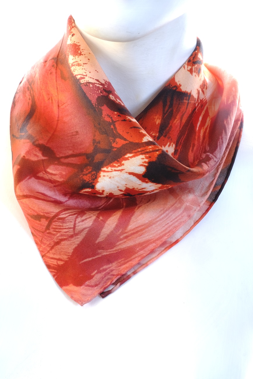 SILK TWILL MINI SCARF: Boxing Kangas