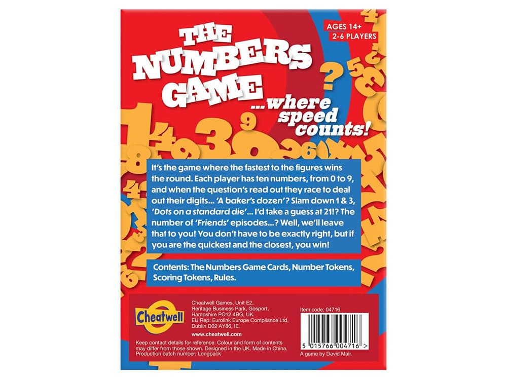 THE NUMBERS GAME Speed Counts!