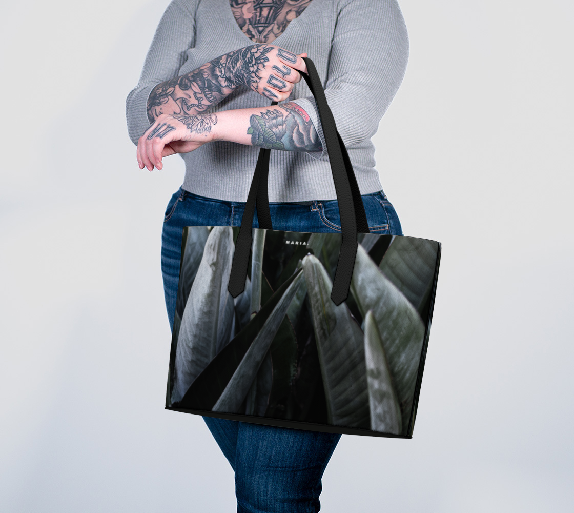 Vegan Leather Shopper Tote Bag DARK PARADISE