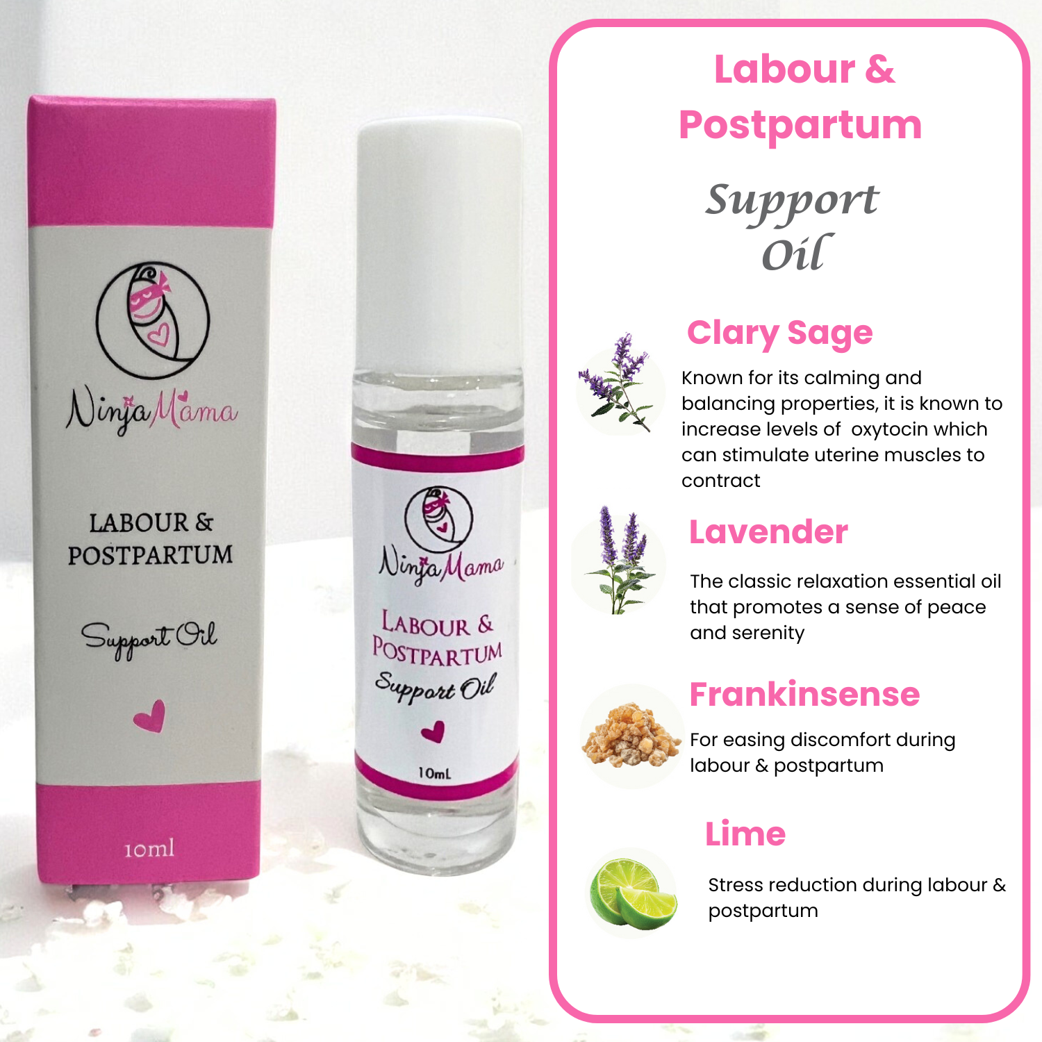 Clary Sage Labour & Postpartum Recovery Oil Roller 10ml