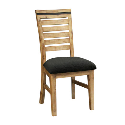 7 Pieces Dining Suite 180cm Medium Size Dining Table & 6X Chairs in Solid Acacia Wooden Frame in Silver Brush Colour