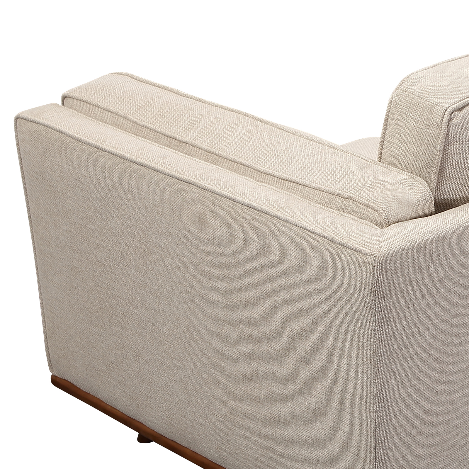 Single Seater Armchair Sofa Modern Lounge Accent Chair in Beige Fabric with Wooden Frame