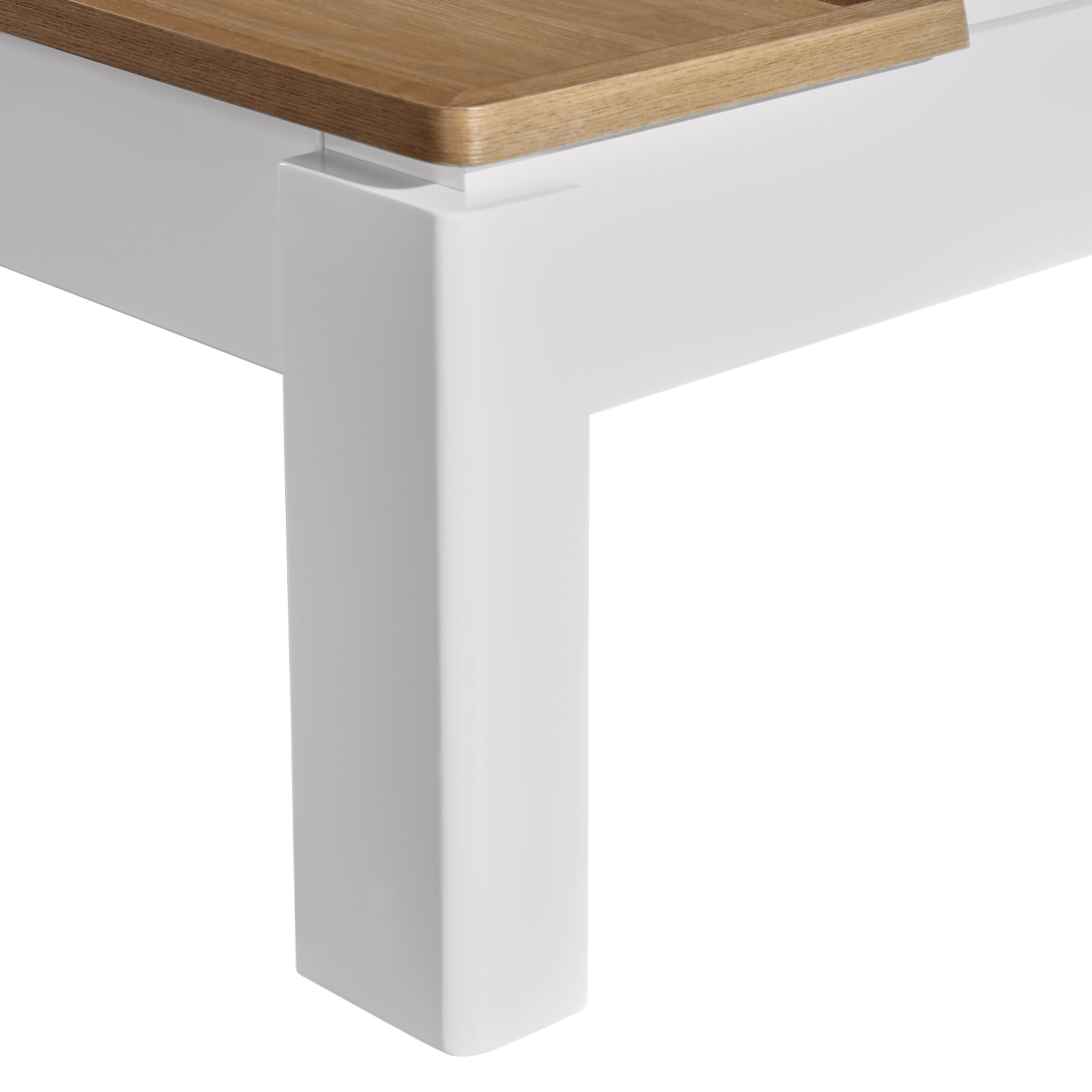 Coffee Table High Gloss Finish Lift Up Top MDF White Ash Colour Interior Storage