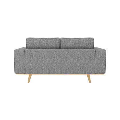 2 Seater Sofa Fabric Upholstery Grey Colour Pocket Spring Wooden Frame