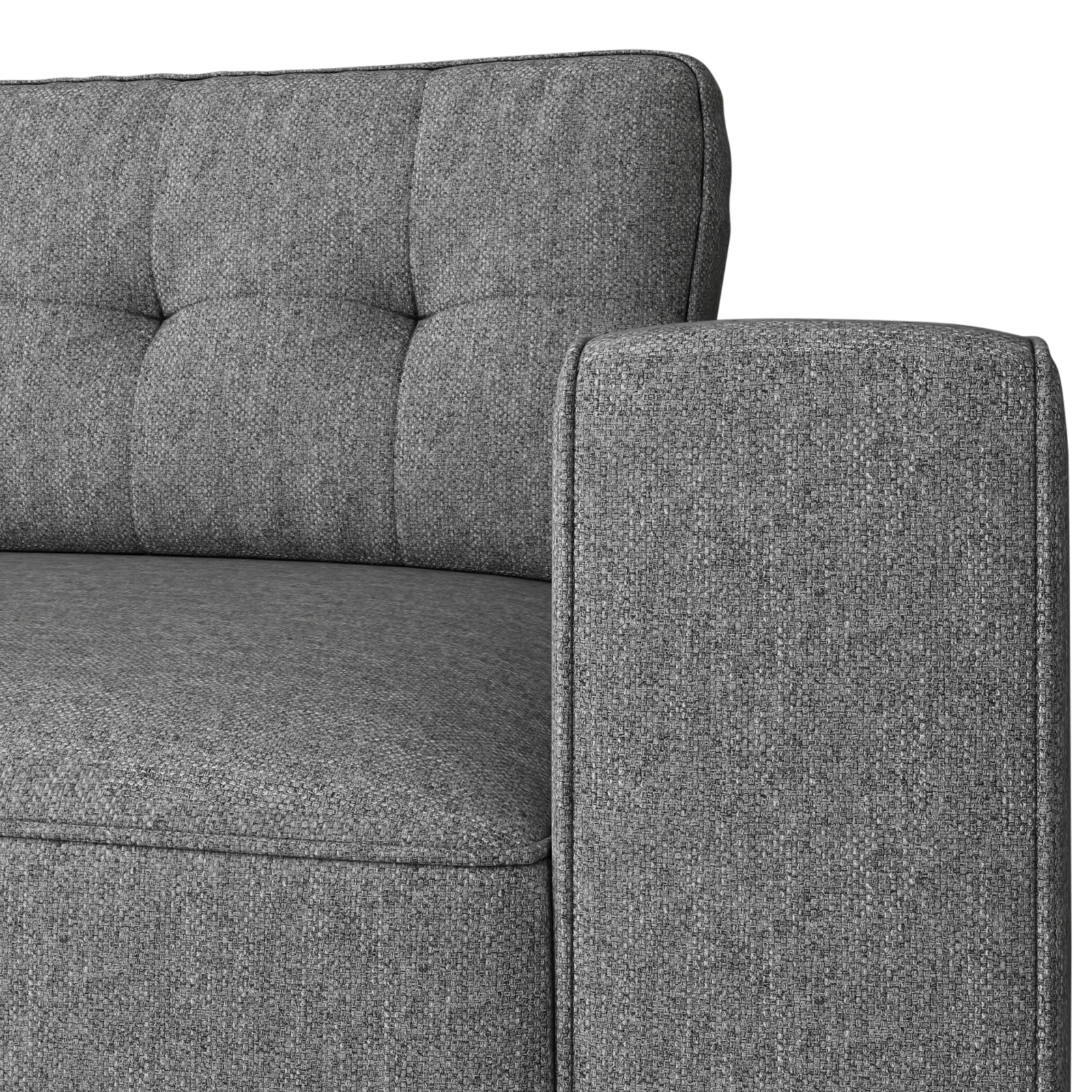 2 Seater Sofa Fabric Upholstery Grey Colour Pocket Spring Wooden Frame