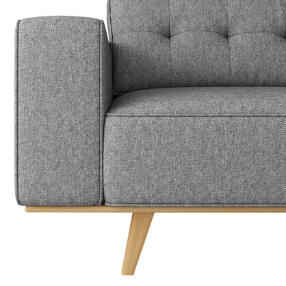 2 Seater Sofa Fabric Upholstery Grey Colour Pocket Spring Wooden Frame