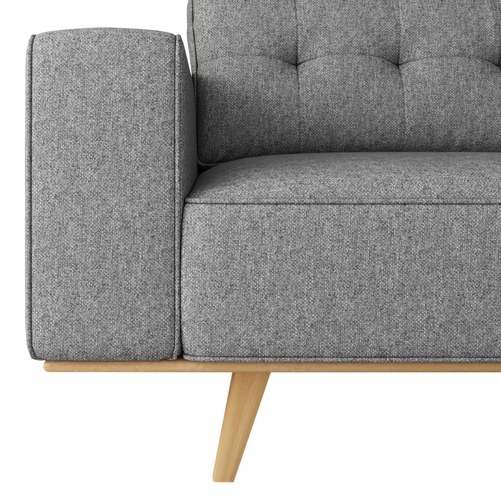 2 Seater Sofa Fabric Upholstery Grey Colour Pocket Spring Wooden Frame