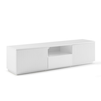 TV Cabinet MDF Board Glossy White Painting Ample Storage