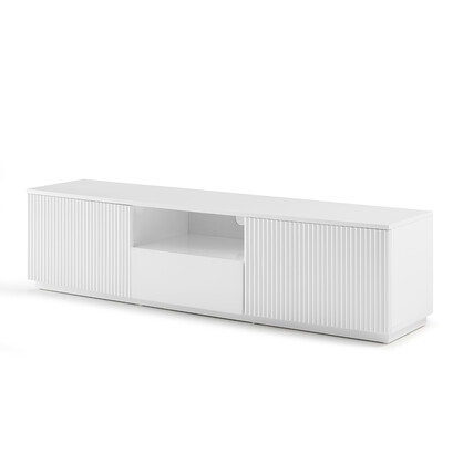 TV Cabinet MDF Board Glossy White Painting Ample Storage