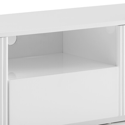 TV Cabinet MDF Board Glossy White Painting Ample Storage