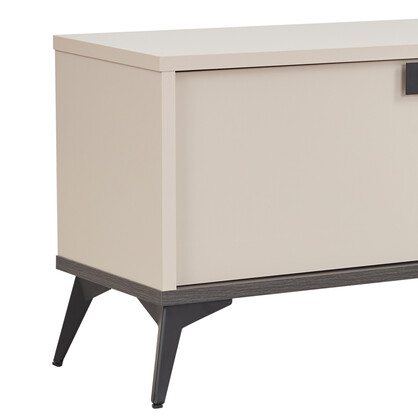 TV Cabinet MDF Particle Board with Melamine Finishing Storage Space Metal Legs