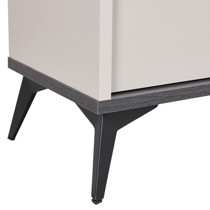 TV Cabinet MDF Particle Board with Melamine Finishing Storage Space Metal Legs