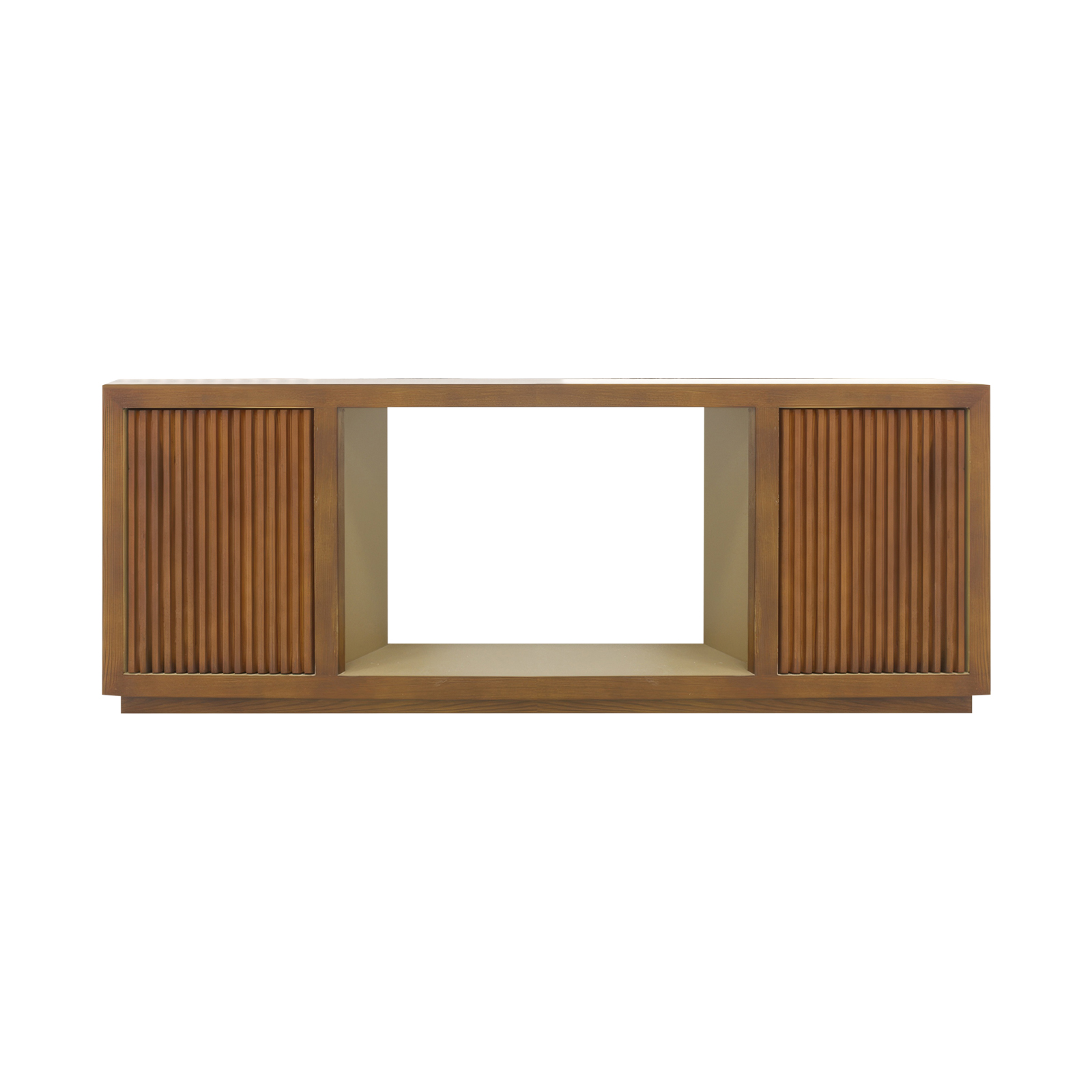 TV Cabinet MDF Brown Colour Two Sideboards Open Space