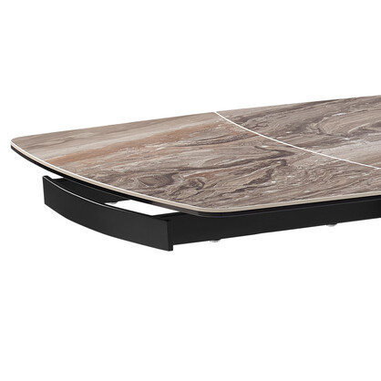 Extendable Dining Table MDF Ceramic Glass Table Top Decorative Stripe