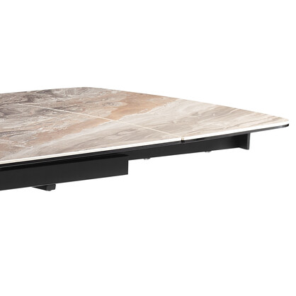 Extendable Dining Table MDF Ceramic Glass Table Top Decorative Stripe