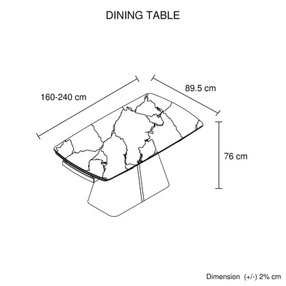 Extendable Dining Table MDF Ceramic Glass Table Top Decorative Stripe