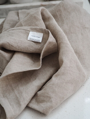 Linen Tea Towel - Oatmeal