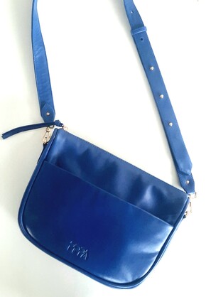 Saddle Bag - Cobalt - full leather strap