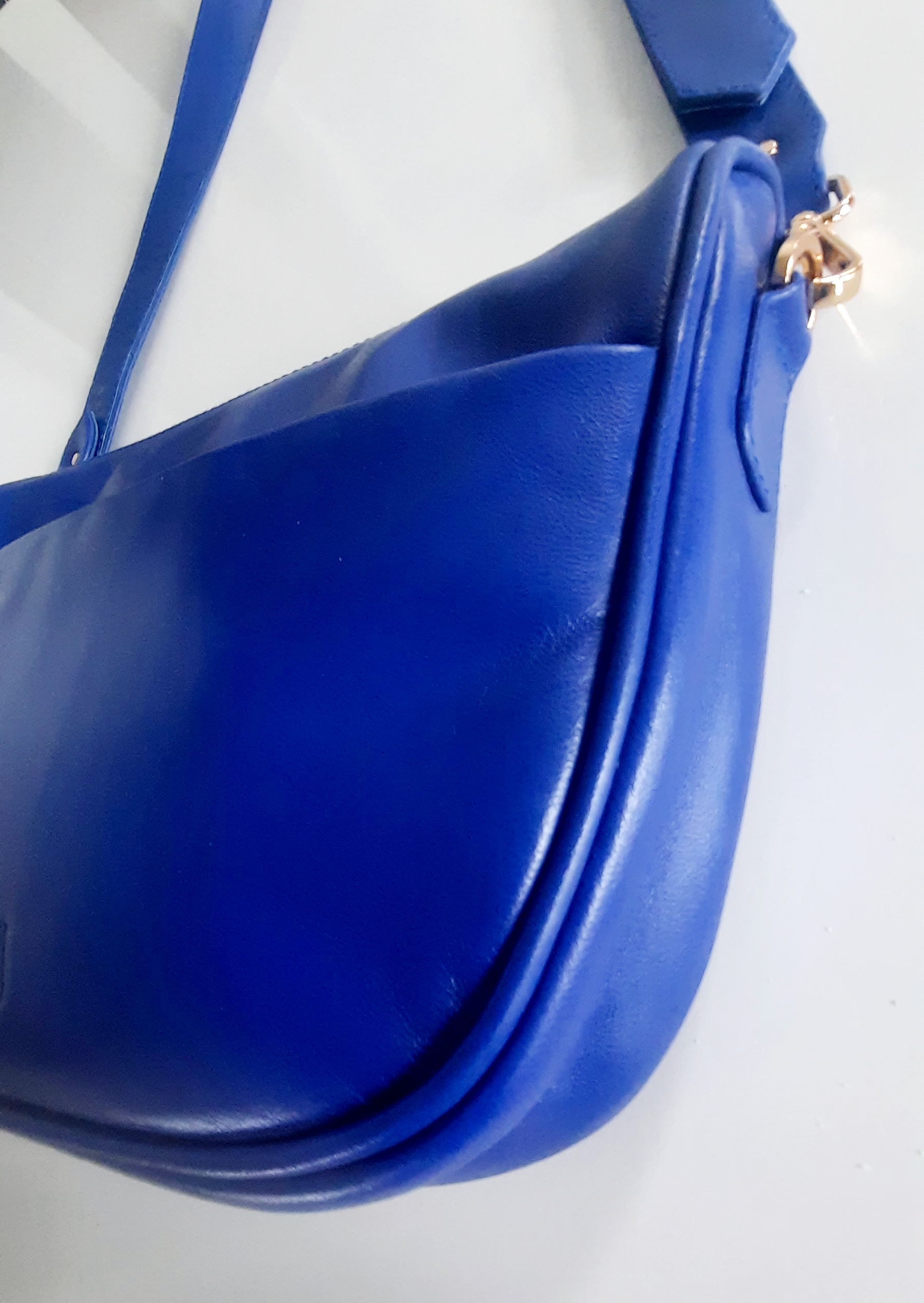 Saddle Bag - Cobalt - full leather strap