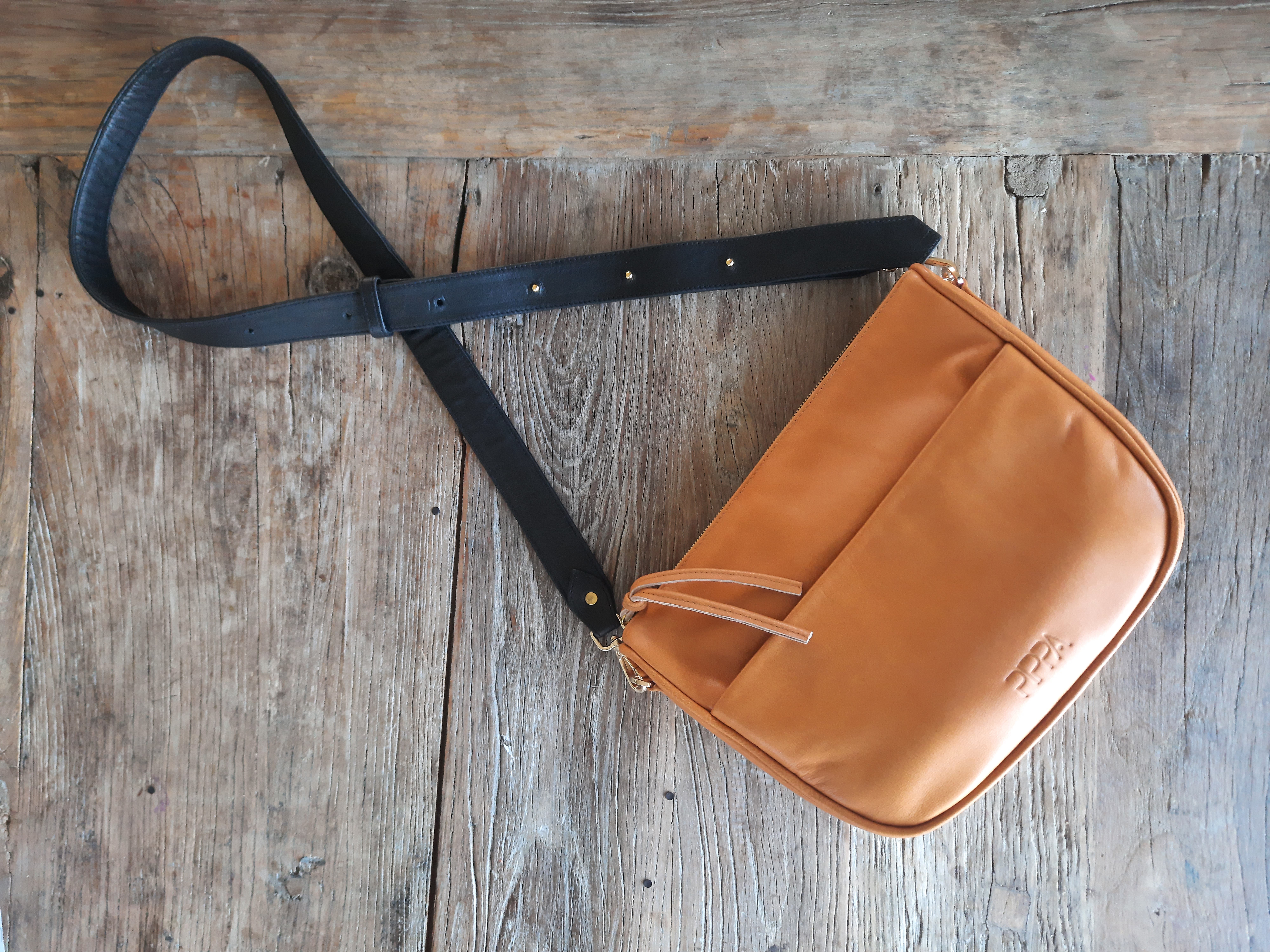 Saddle Bag - Tan - full leather strap
