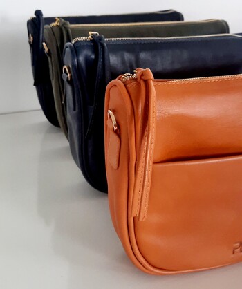 Saddle Bag - Tan - full leather strap