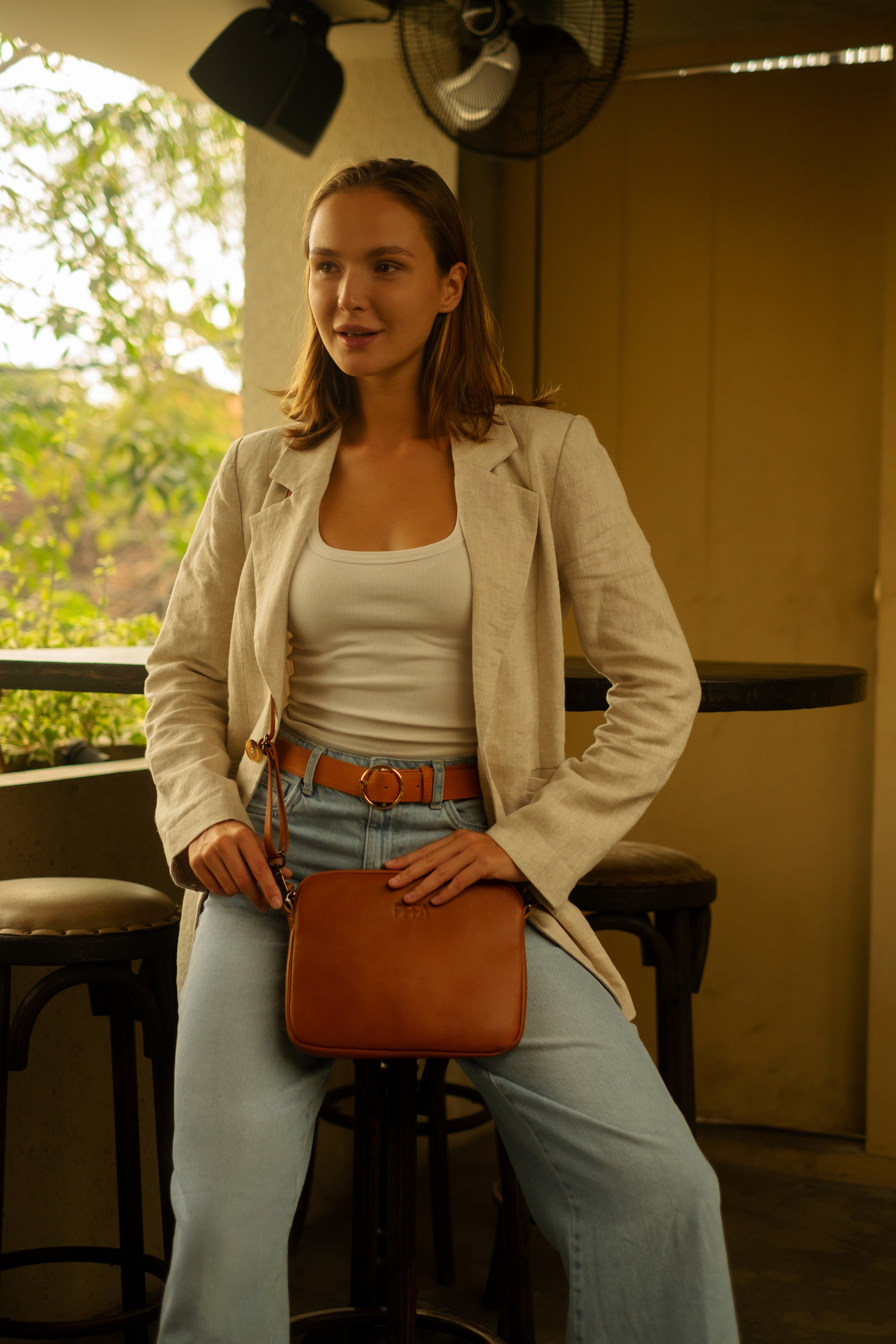 Leather Belt - wide - set of 2