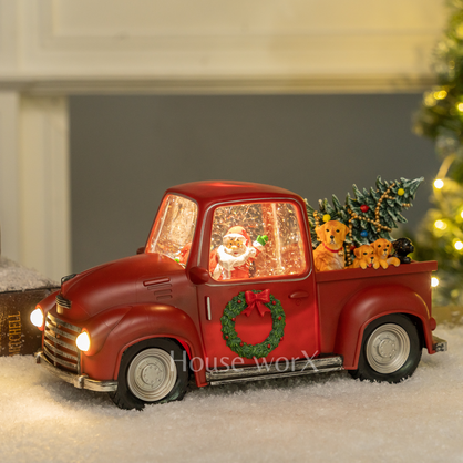 Pickup Truck - Red Snow Globe
