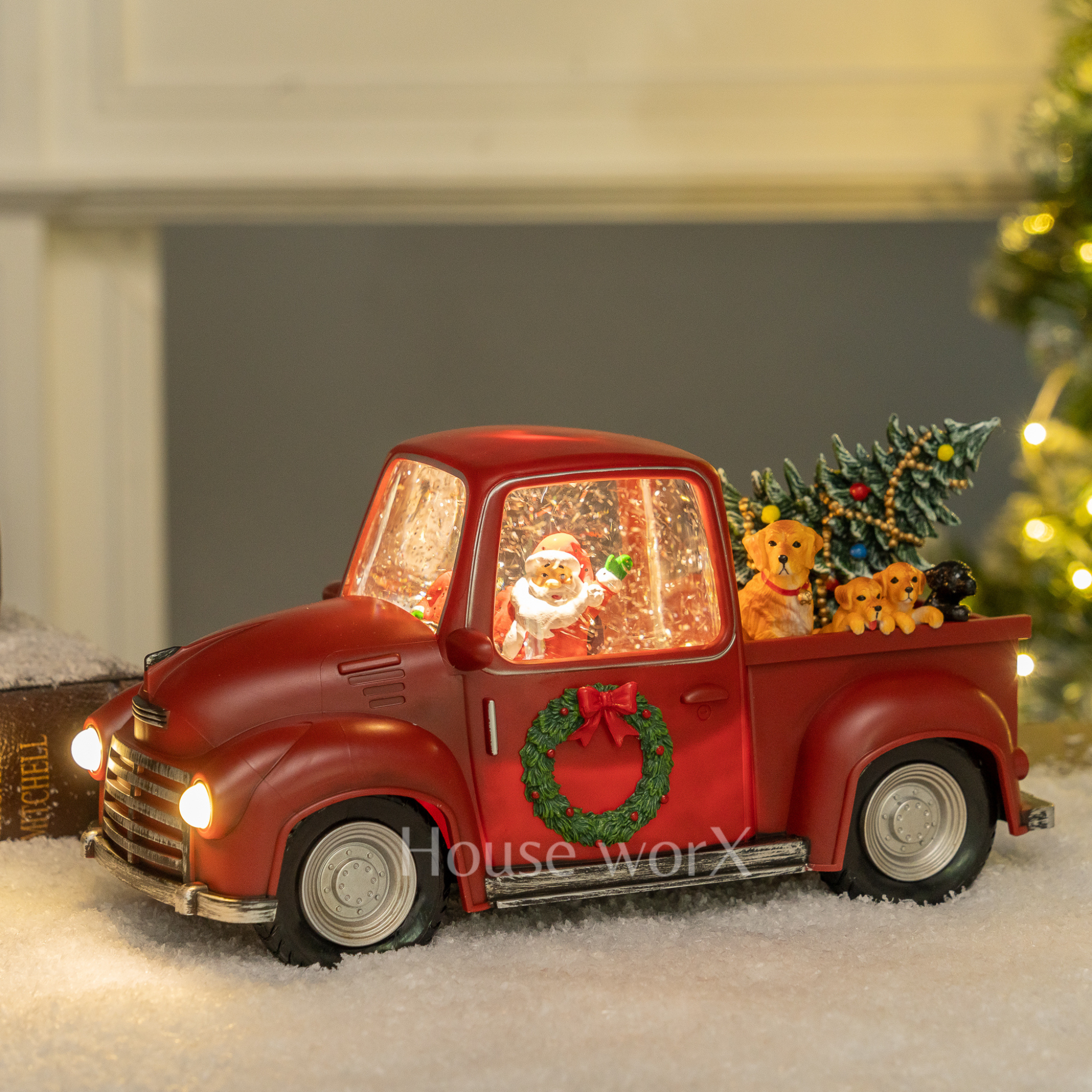 Pickup Truck - Red Snow Globe